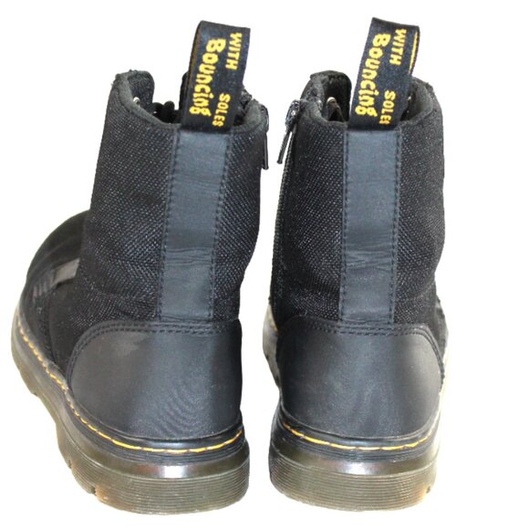 Dr. Martens Combs Black Canvas Leather Styling Lace-Up Combat Moto Boot,… - Picture 10 of 11